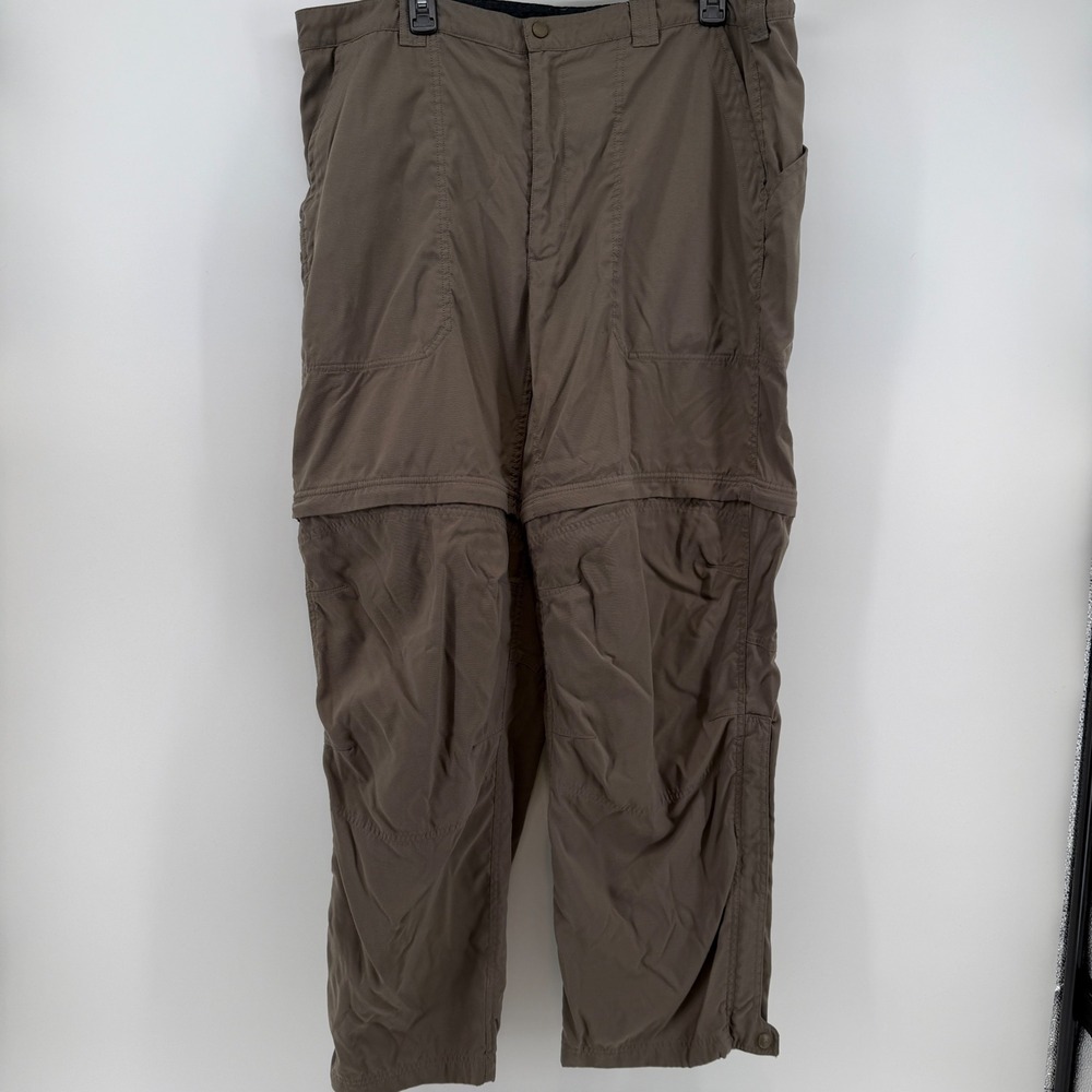 LL Bean Mens Convertible‎ Zip Off Hiking Pants Khaki Nylon Size XL REG